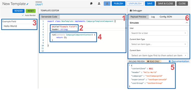 Marketing Cloud Personalization Serverside Template UI screenshot